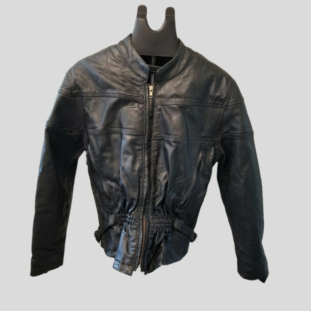 Hot Leathers Motorcycle Jacket Women's M Black Vented